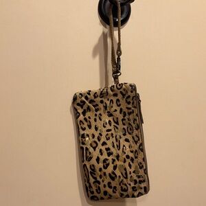 Leopard Print Wristlet Clutch